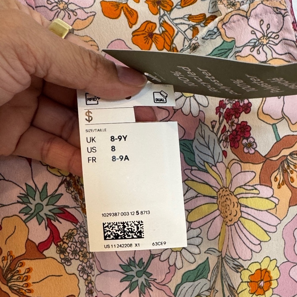H&M Pink Multi Floral Ruffle-Hem Tank Top - Picture 3 of 6